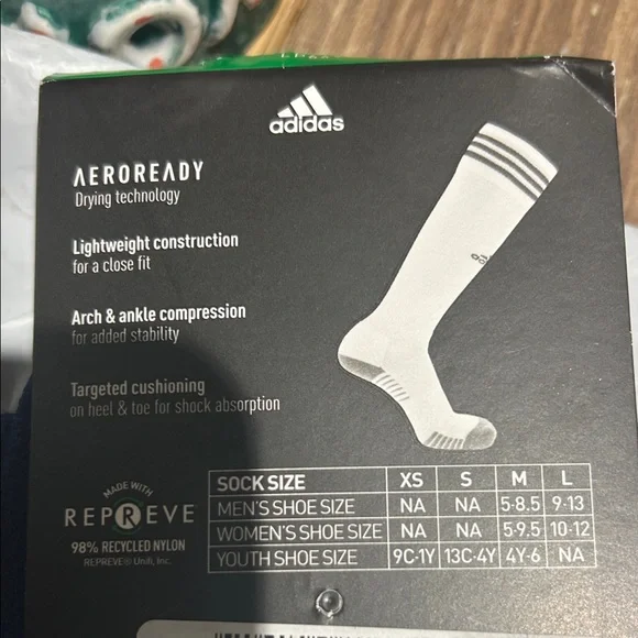 adidas Navy and White Soccer Copa Zone Socks - Picture 7 of 7